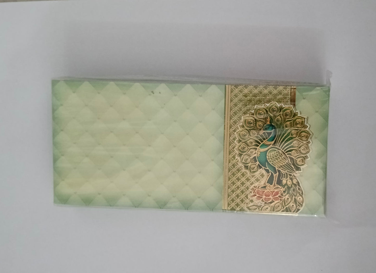 Money Envelope- Green With Peacock