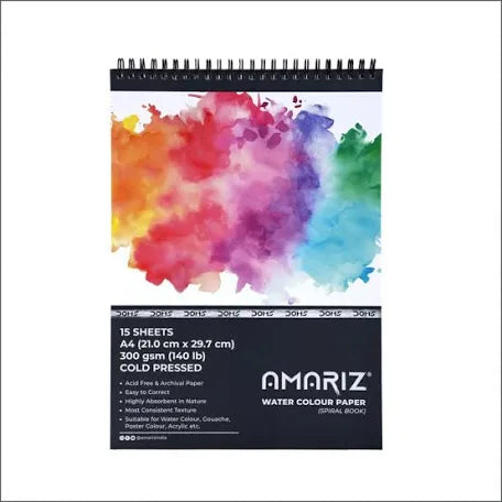 DOMS AMARIZ WATER COLOUR BOOK 300 GSM A4 (SPIRAL)