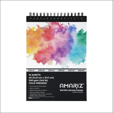 DOMS AMARIZ WATER COLOUR BOOK 300 GSM A5 (SPIRAL)