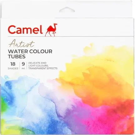 Camel Artist Water Colour Tubes 18 Shades 9 ml