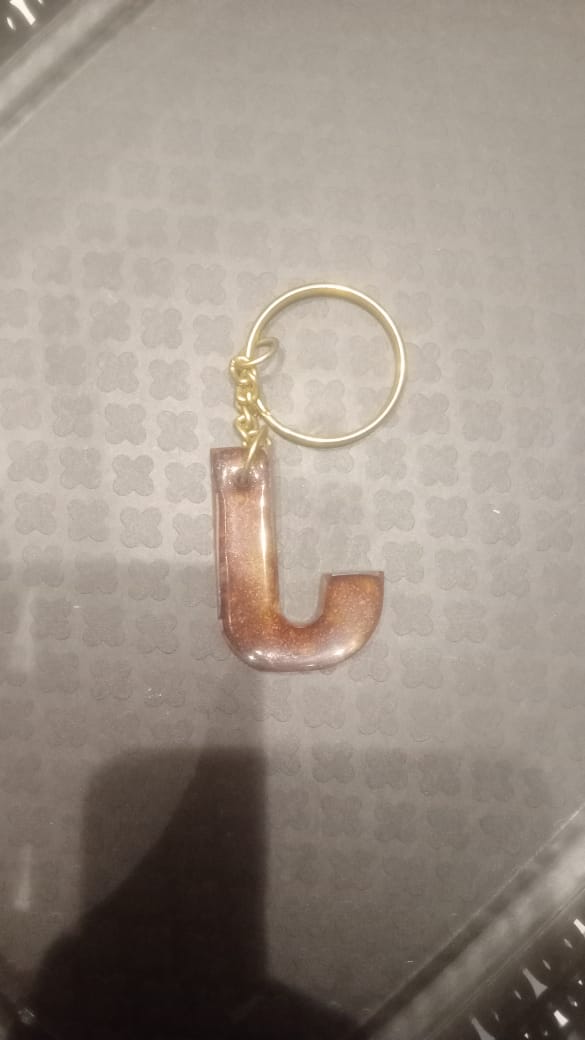 Resin Alphabet Keychain