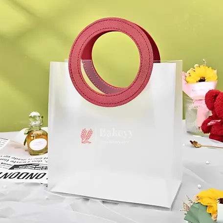 PVC Red Leather Handle Gift Bag Mini