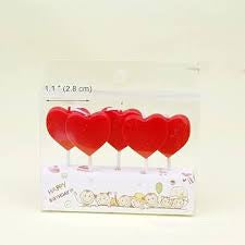 Red Heart Candle Set of 5