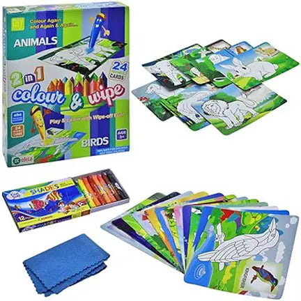 Colour & Wipe Animals Ekta