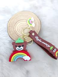 Teddy Rainbow Keychain