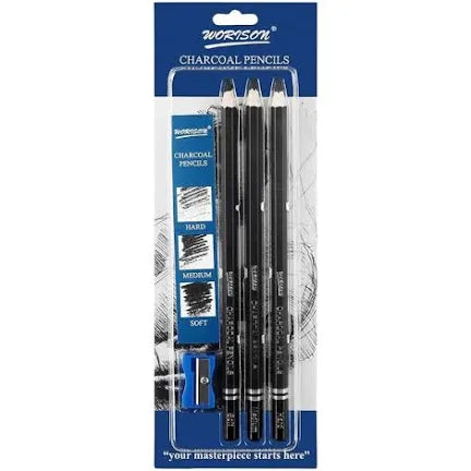 Worison Charcoal Pencil Set of 3