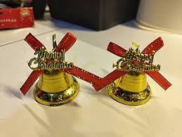 Happy Christmas Bell Golden (Set Of 2)