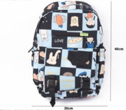 GIBO Lightweight School Bag Cartoon Print