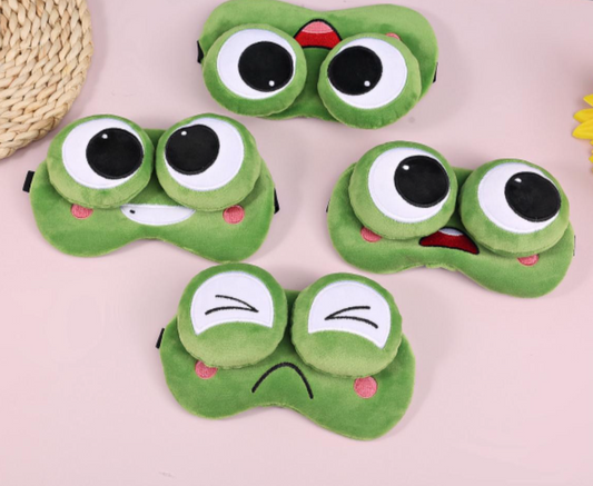 Cute Frog Eye Sleep Mask Dog Face with Freezing Gel