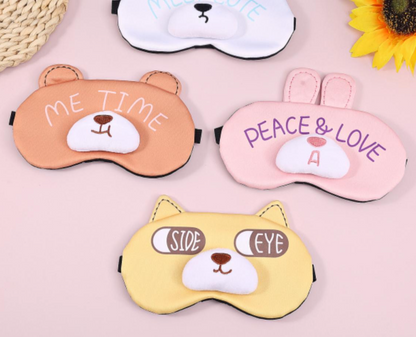 Cute Bear Eye Sleep Mask Dog Face with Freezing Gel