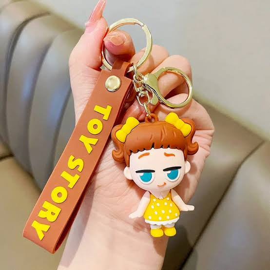 Toy Story Cartoon 3D Character Rubber Keychain with Wristband