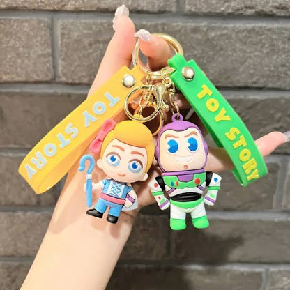 Toy Story Cartoon 3D Character Rubber Keychain with Wristband