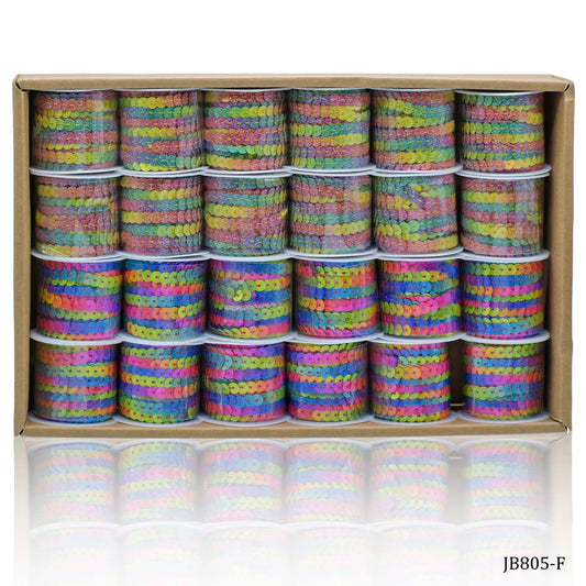 Craft Lace Rope Glitter Multi Colour Jags