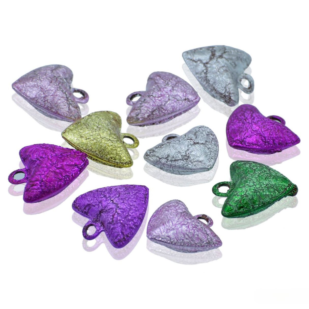 Jags Mini Metal Bells Heart Shape Colors 20MM