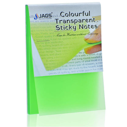 Jags Transparent Sticky Note 50 Sheet 2X3 Green