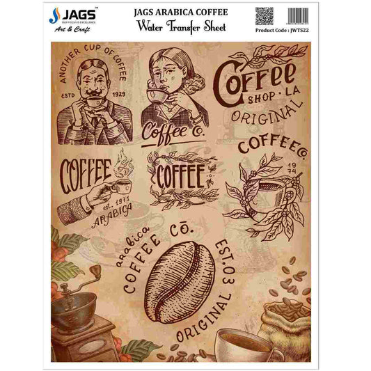 Jags Water Transfer Sheet Arabica Coffee JWTS22