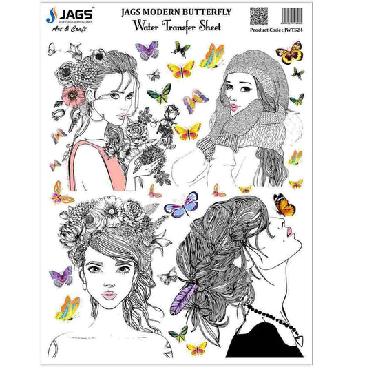 Jags Water Transfer Sheet Modern Butterfly JWTS24