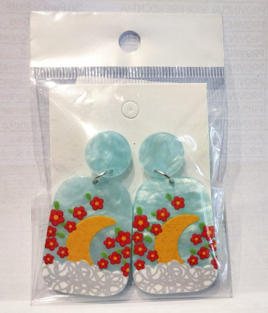 Cute Floral Printed Earrings