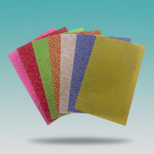 A4 Non Woven Paper Leaf Pattern- Multicolour by Gifthubmart