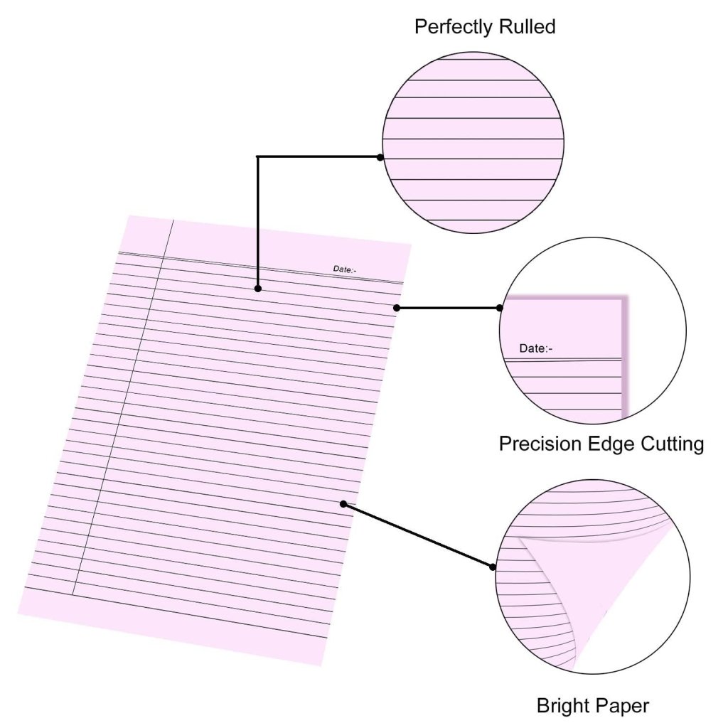 A4 Ruled Coloured Sheet Thin (50 Sheets) by Gifthubmart