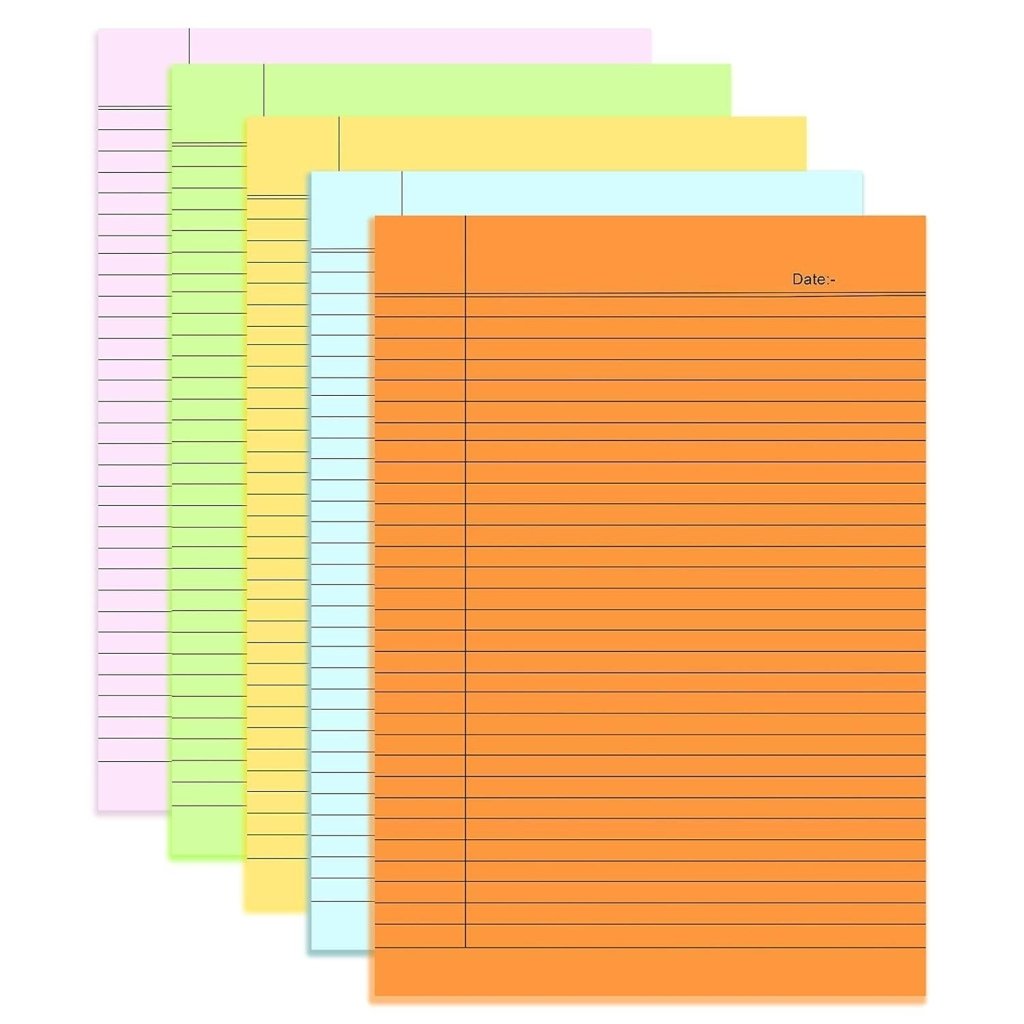 A4 Ruled Coloured Sheet Thin (50 Sheets) by Gifthubmart