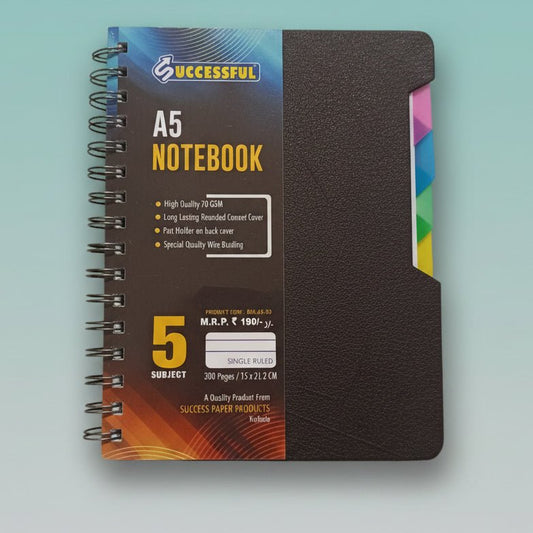 A5 5 Subject Notebook 300 Pages