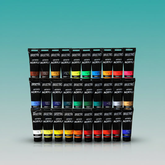 Acrylic Colour 30 Shades Brustro by Gifthubmart