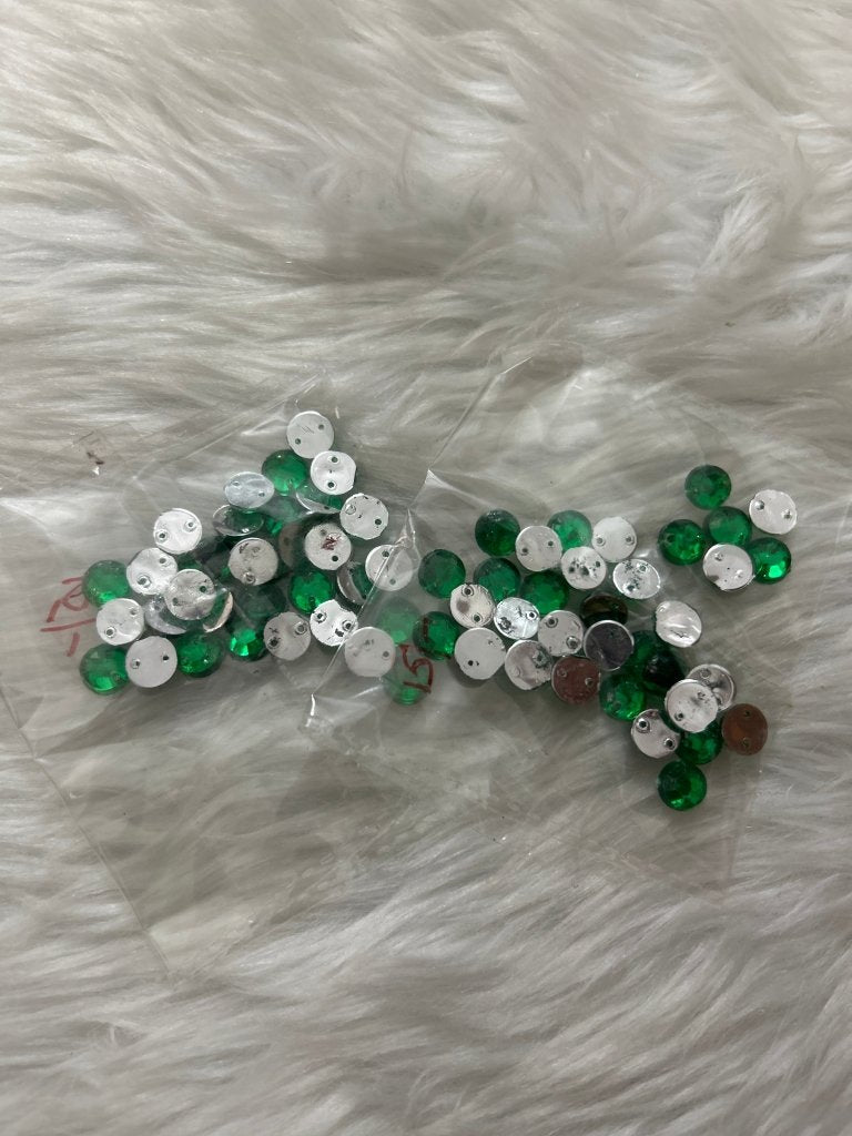 Acrylic Stitching Stones Flat- Green by Gift Hub Mart