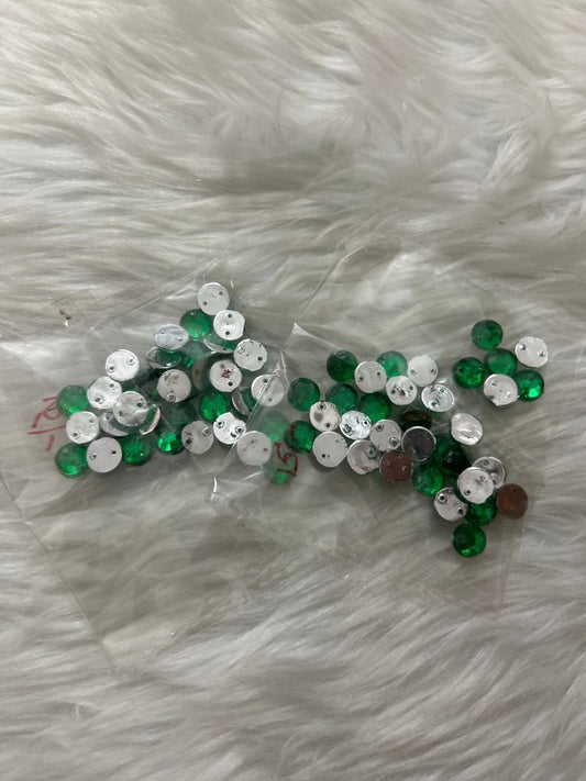 Acrylic Stitching Stones Flat- Green by Gift Hub Mart
