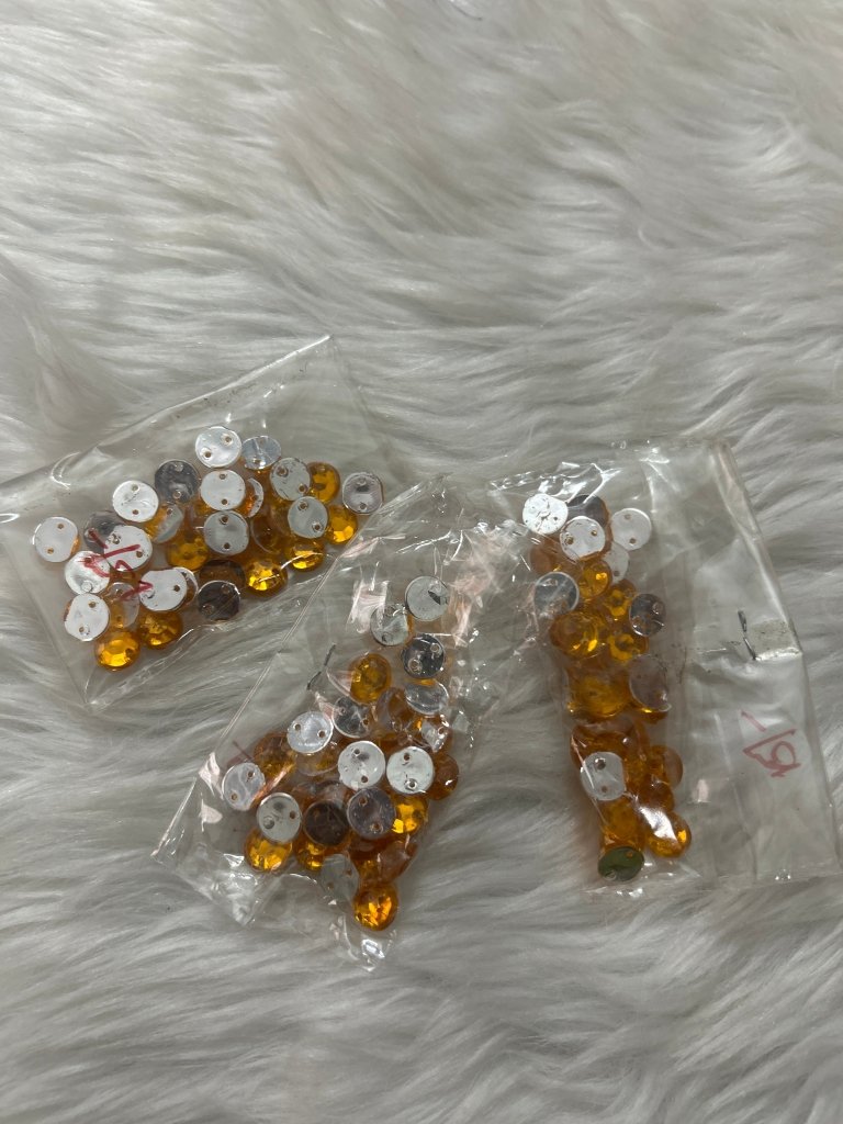Acrylic Stitching Stones Flat- Orange by Gift Hub Mart