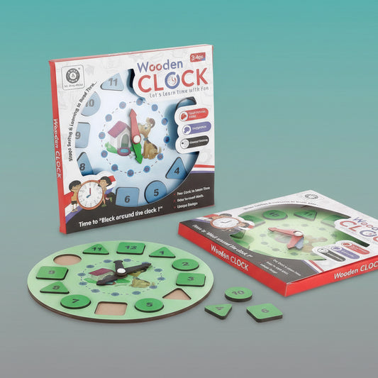 Aditi LEARNING WOODEN CLOCK 3+ by Gifthubmart