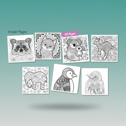 Adult Colouring Book- Animal Hello Friends by Gift Hub Mart
