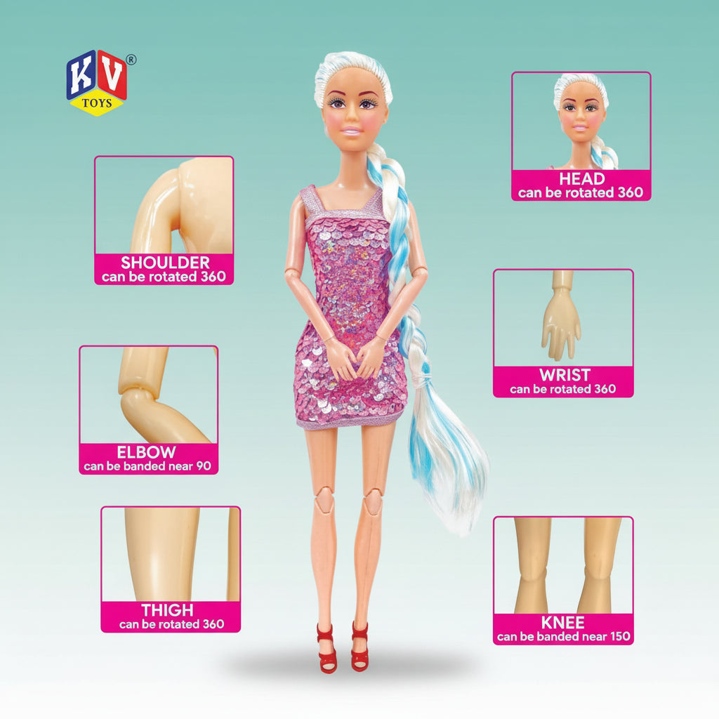 Alia Sequins Dress Doll KV 3+ by Gift Hub Mart