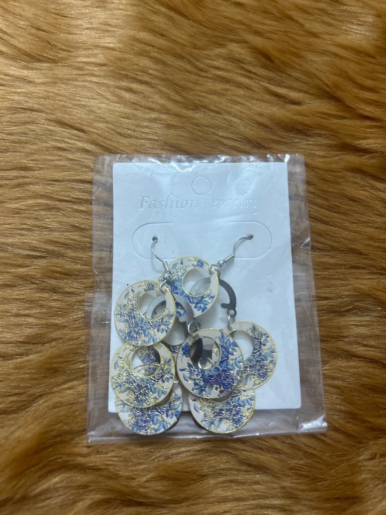 Asian Earrings 4 Layered Cute Round Earrings by Gifthubmart