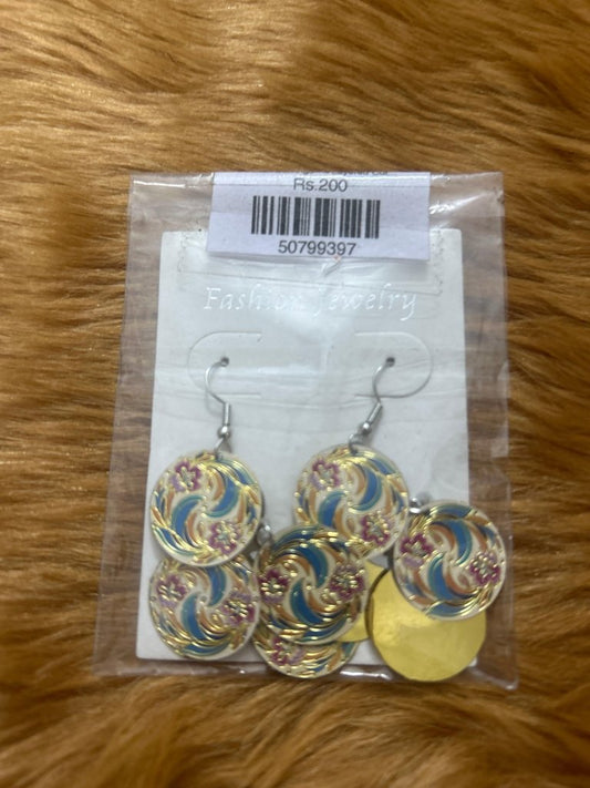 Asian Earrings 4 Layered Cute Round Earrings by Gifthubmart