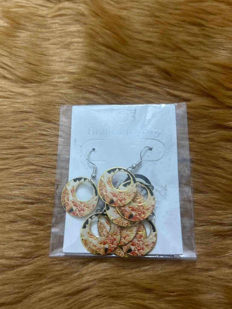 Asian Earrings 4 Layered Cute Round Earrings by Gifthubmart