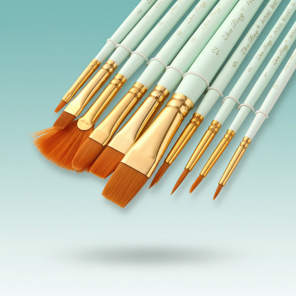 Assorted Brush Set of 10 Pastel by Gifthubmart