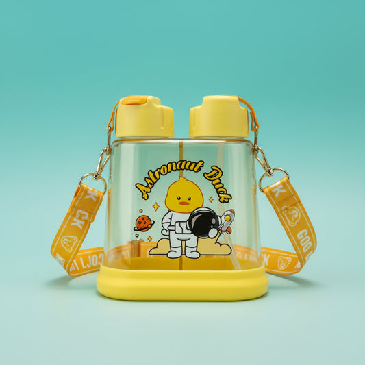 Astronaut Duck 2 Section Water Bottle for Kids 640ML by Gifthubmart