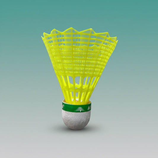 Badminton Shuttlecock Plastic- Accura by Gift Hub Mart in neon yellow with white foam base