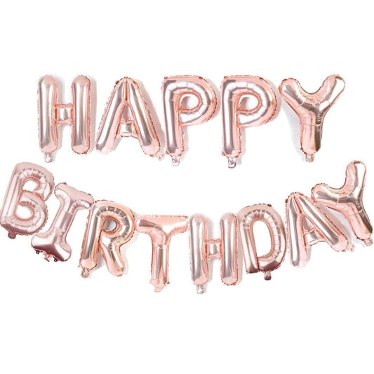 Birthday Banner Foil Balloon 16" Rose Gold by Gifthubmart