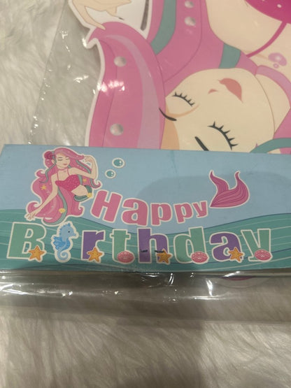 Birthday Banner Mermaid by Gifthubmart