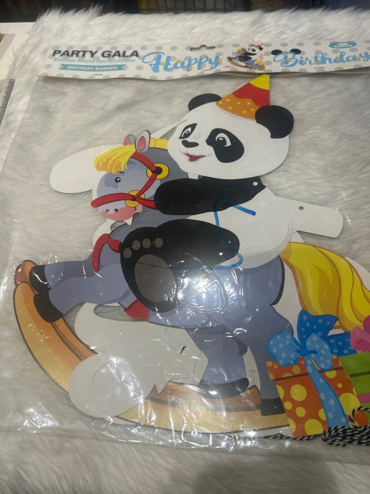 Birthday Banner Panda by Gifthubmart