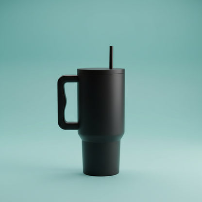 Black Tumbler With Handle by Gift Hub Mart