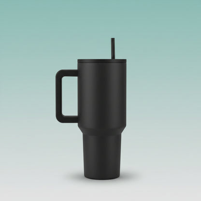 Black Tumbler With Handle by Gift Hub Mart