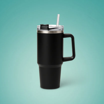 Black Tumbler With Handle by Gift Hub Mart