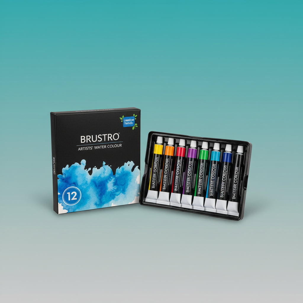 Brustro Artist Water Colours 12 Shades Box (12 ml) by Gifthubmart