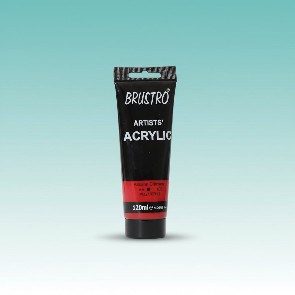 Brustro Artists Acrylic Tube Alizarin Crimson 120ml by Gifthubmart