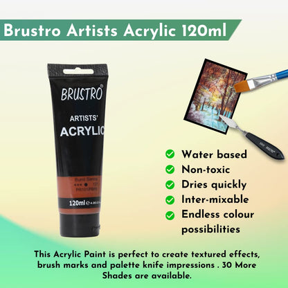 Brustro Artists Acrylic Tube Burnt Sienna 120ml by Gifthubmart