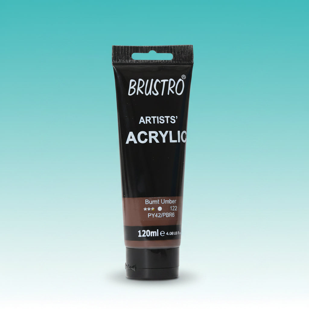 Brustro Artists Acrylic Tube Burnt Umber 120ml by Gifthubmart