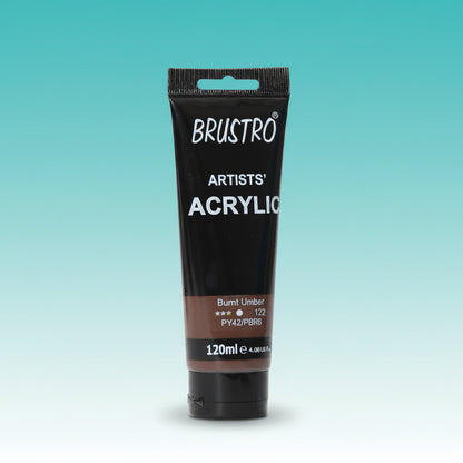 Brustro Artists Acrylic Tube Burnt Umber 120ml by Gifthubmart